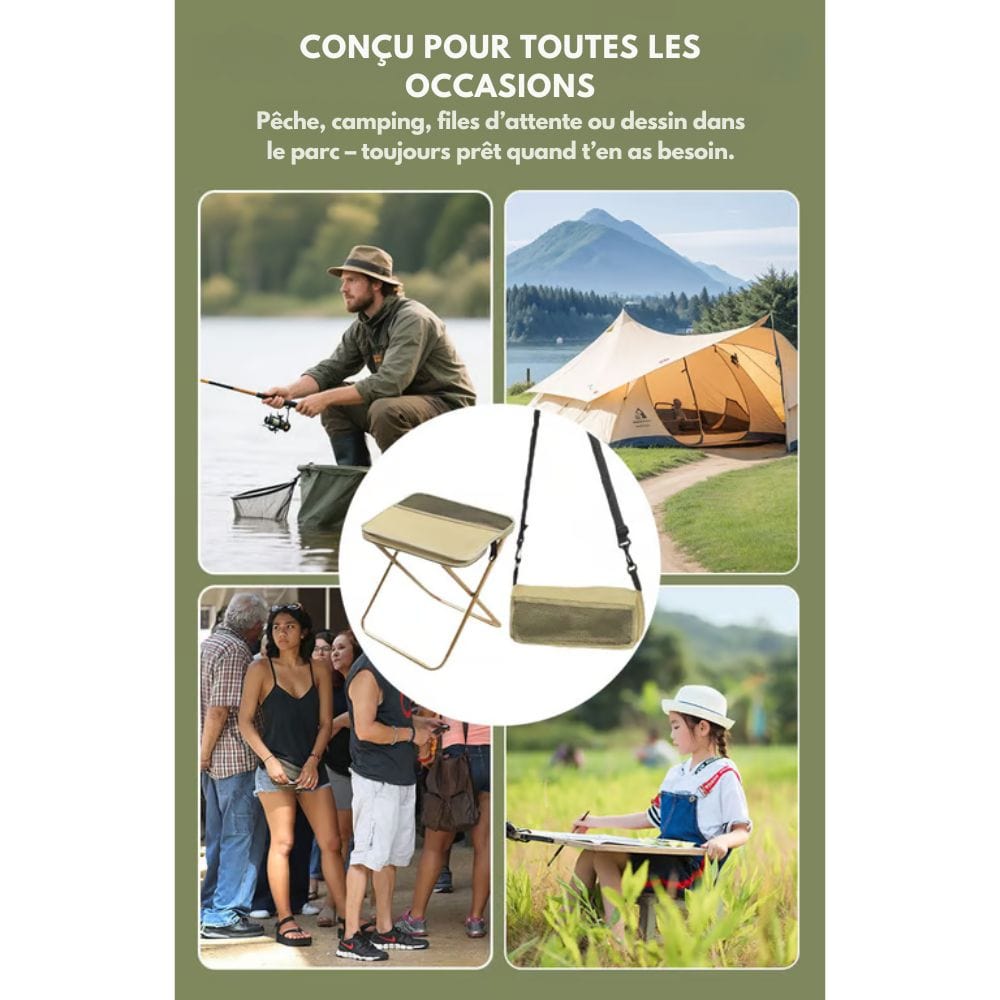 2-i-1-stolväska - Ultralätt hopfällbar ryggsäck med integrerat sittplats