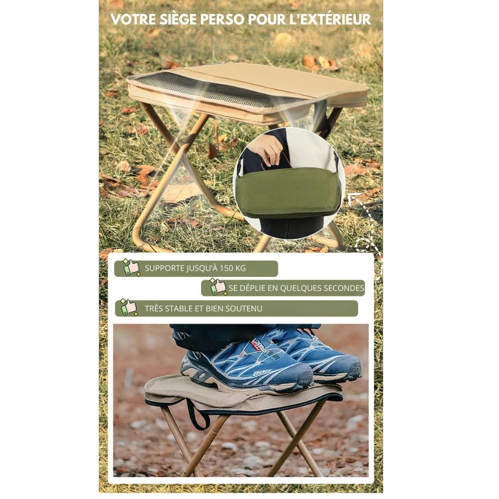 2-i-1-stolväska - Ultralätt hopfällbar ryggsäck med integrerat sittplats