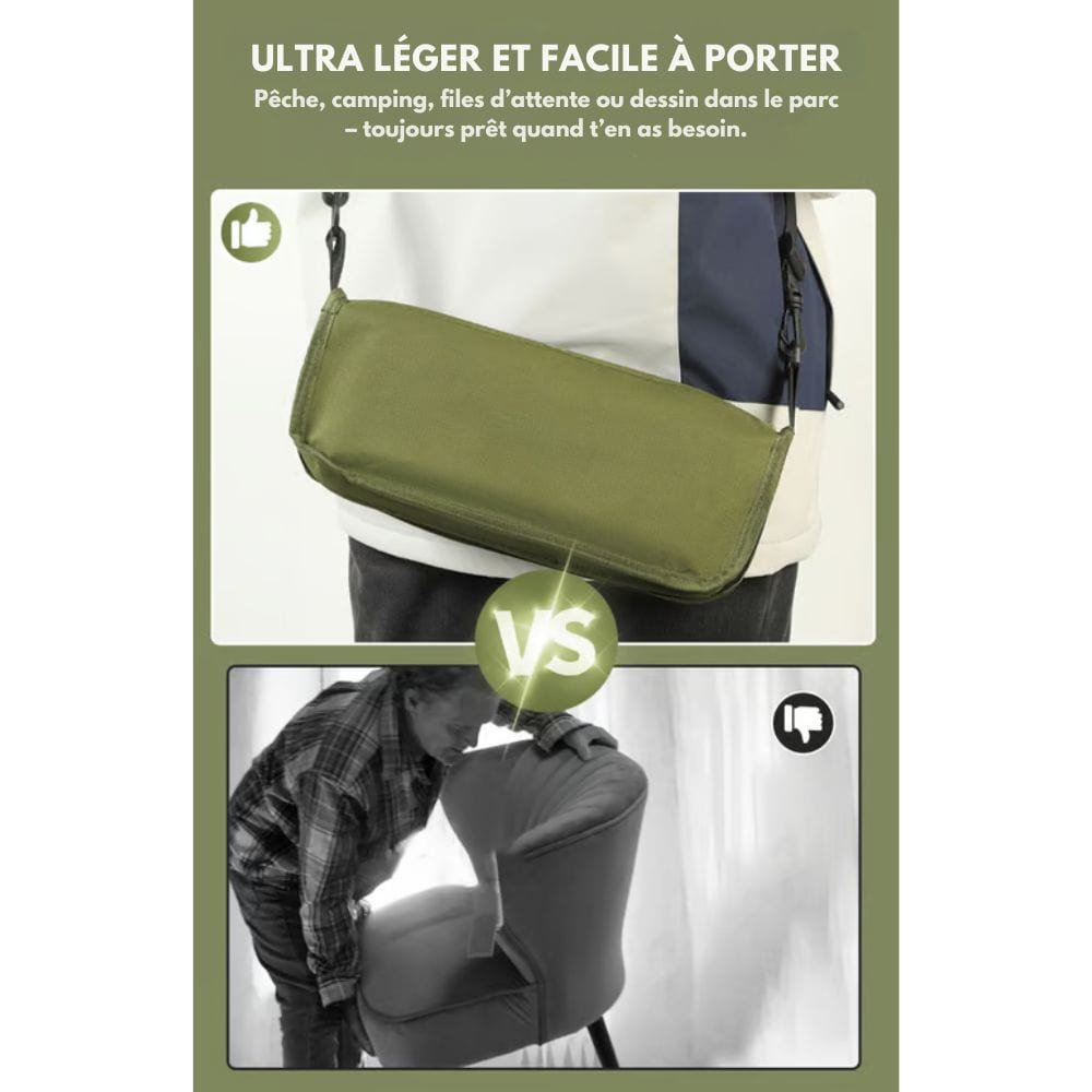 2-i-1-stolväska - Ultralätt hopfällbar ryggsäck med integrerat sittplats