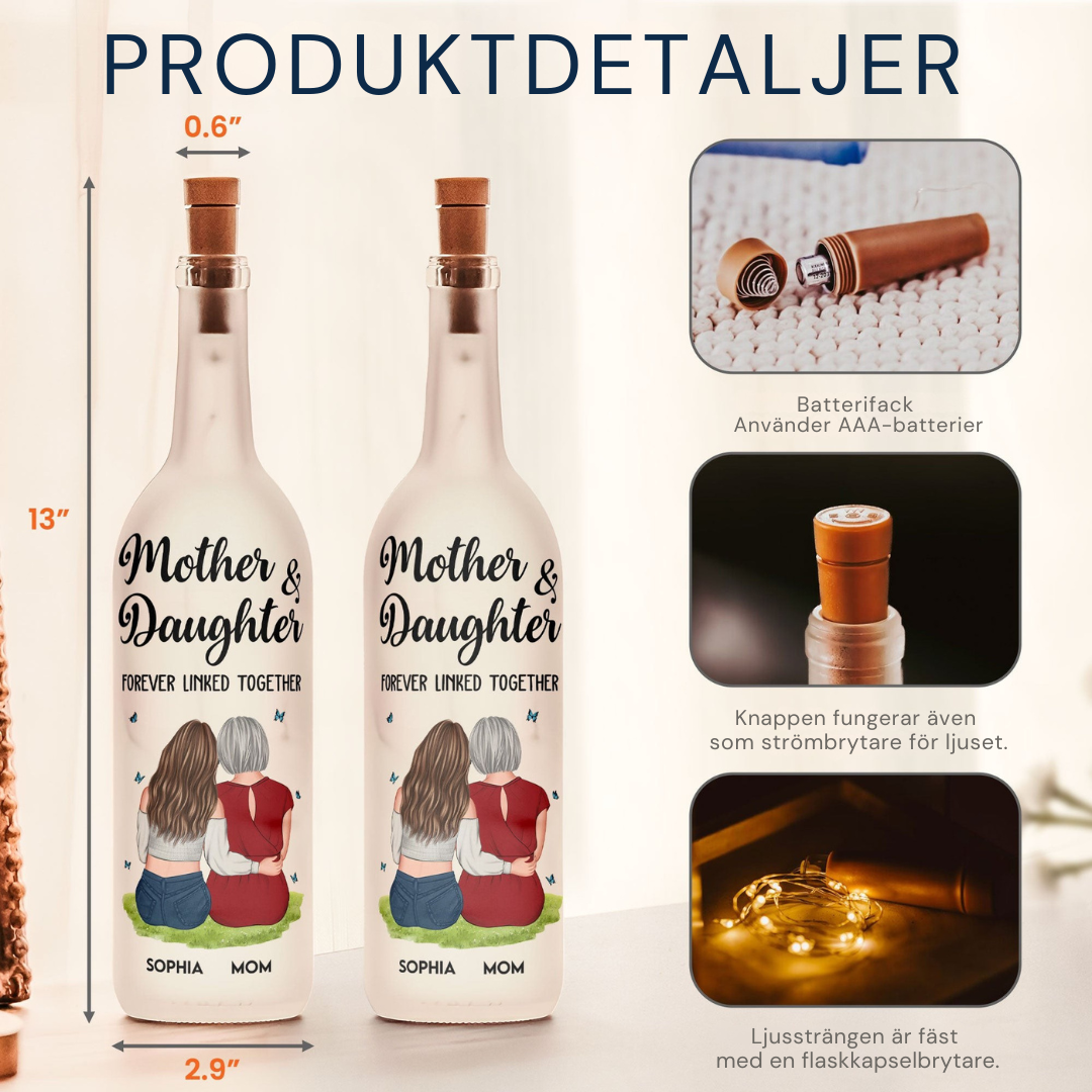 HeartStrings – Mor-och-dotter ansluten flasklampa | 1+1 Gratis