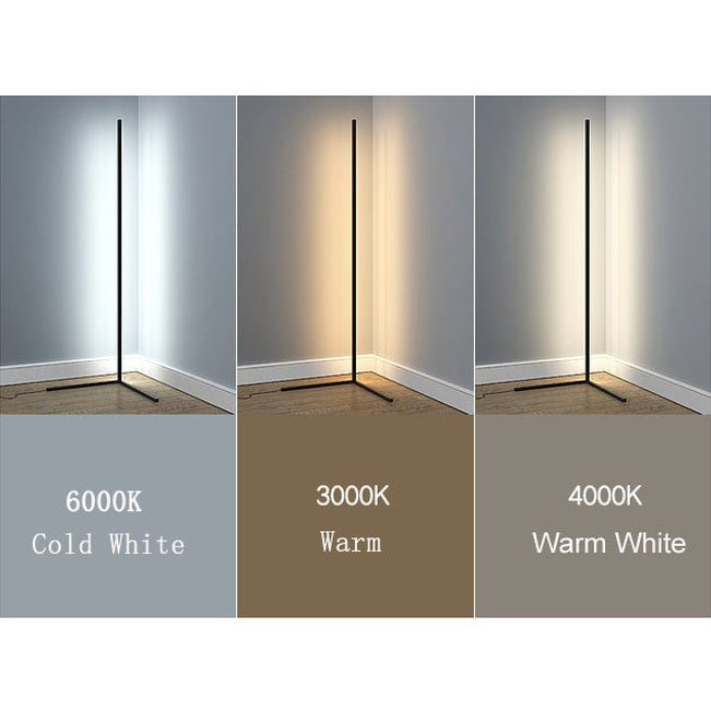 Modern LED Aluminium Hörngolvlampa