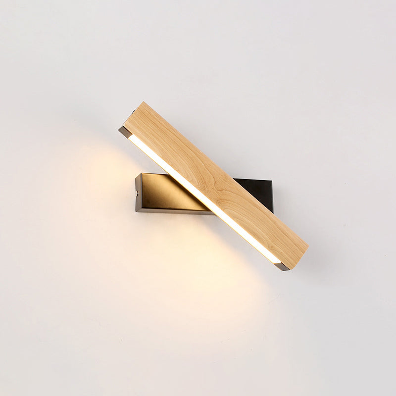 LinearLight - Modern Trä Roterbar LED Vägglampa för Sovrum
