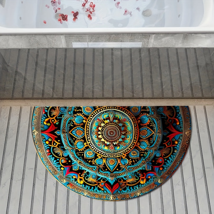Dörrmatta halvcirkulär mandala design matta