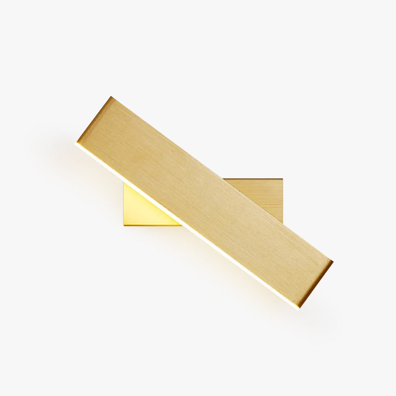 Aqsa Minimalistisk LED Vägglampa - Svart/Guld/Brun, Sovrum, Metall