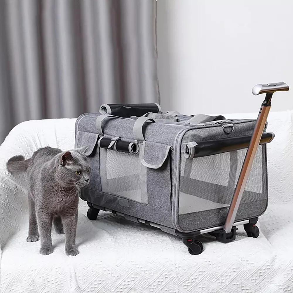 Kattbärare med hjul Stor Fällbar Väska