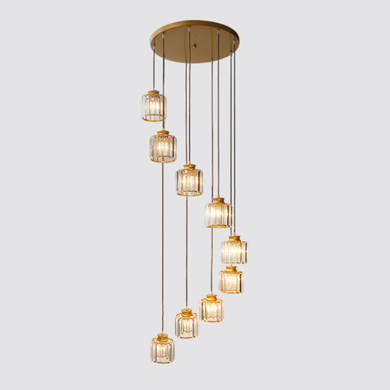 Trum Aluminium Hänglampa Eiland Modern Enkel 3/5-lamps Svart/Guld Taklampa i Varm/Vit Ljus