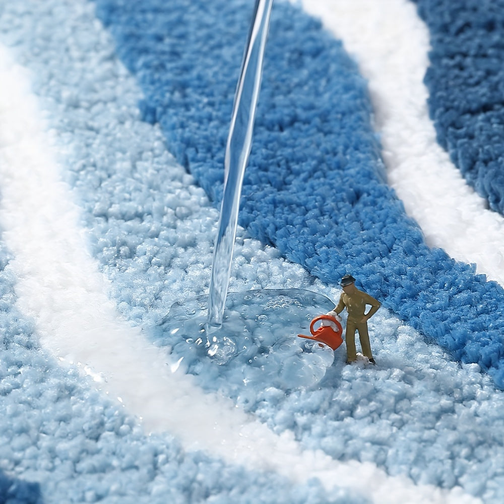 Geometrisk Badrumsmatta – Absorberande och Mjuk med Rutschfri Baksida