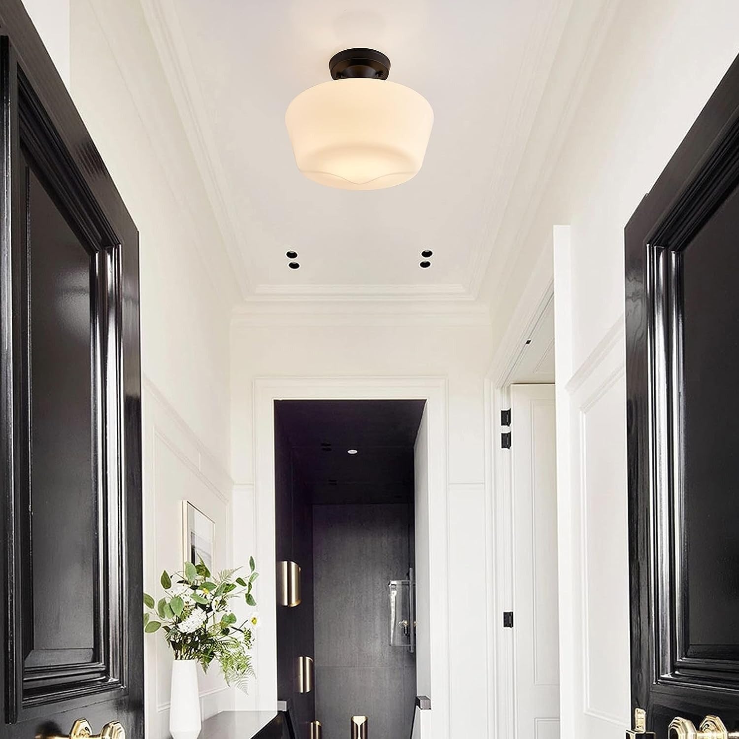 Bauhaus Crème Messing Taklampa för Hallen