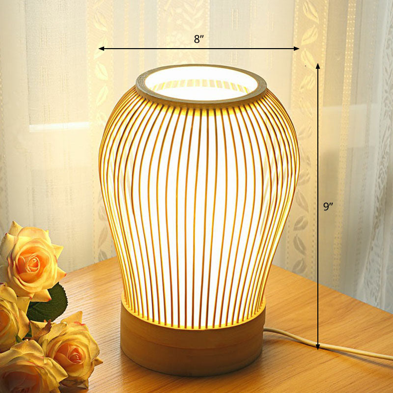 Gearceerde Nattdukslampe - Modern Bamboobordbelysning i Trä