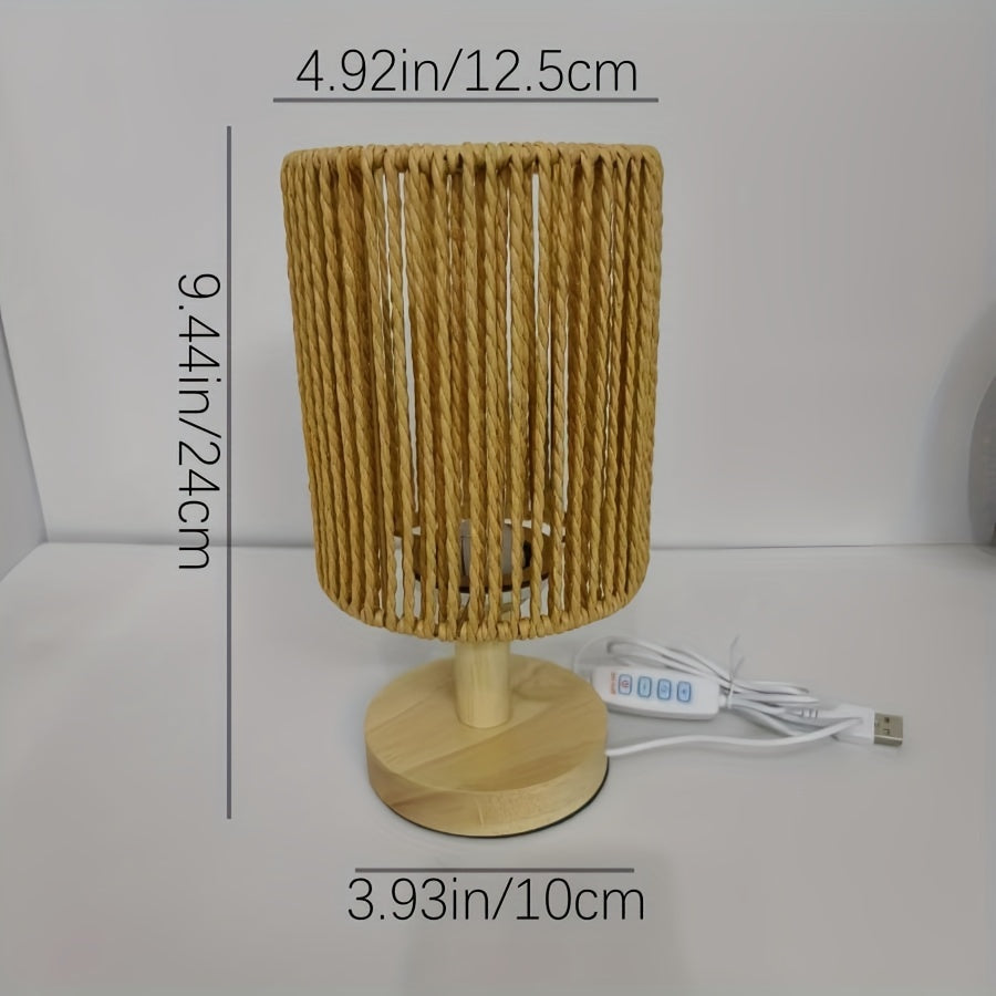 BarrelGlow - Trä-byrålampa med randmönster