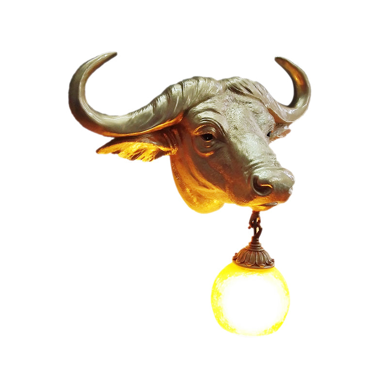 BuffaloGlow - Guld vägglampa med kristallkula