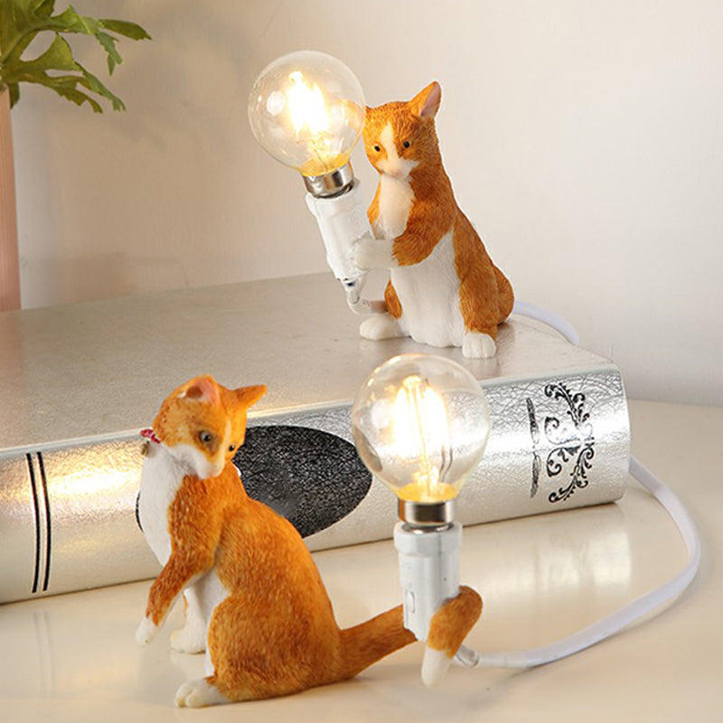 Kattunge Nattlampa - Dekorativ Barnrum Bordslampa