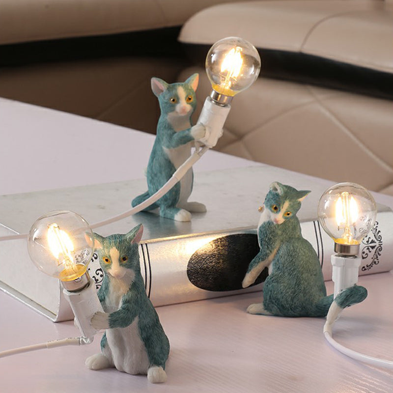 Kattunge Nattlampa - Dekorativ Barnrum Bordslampa
