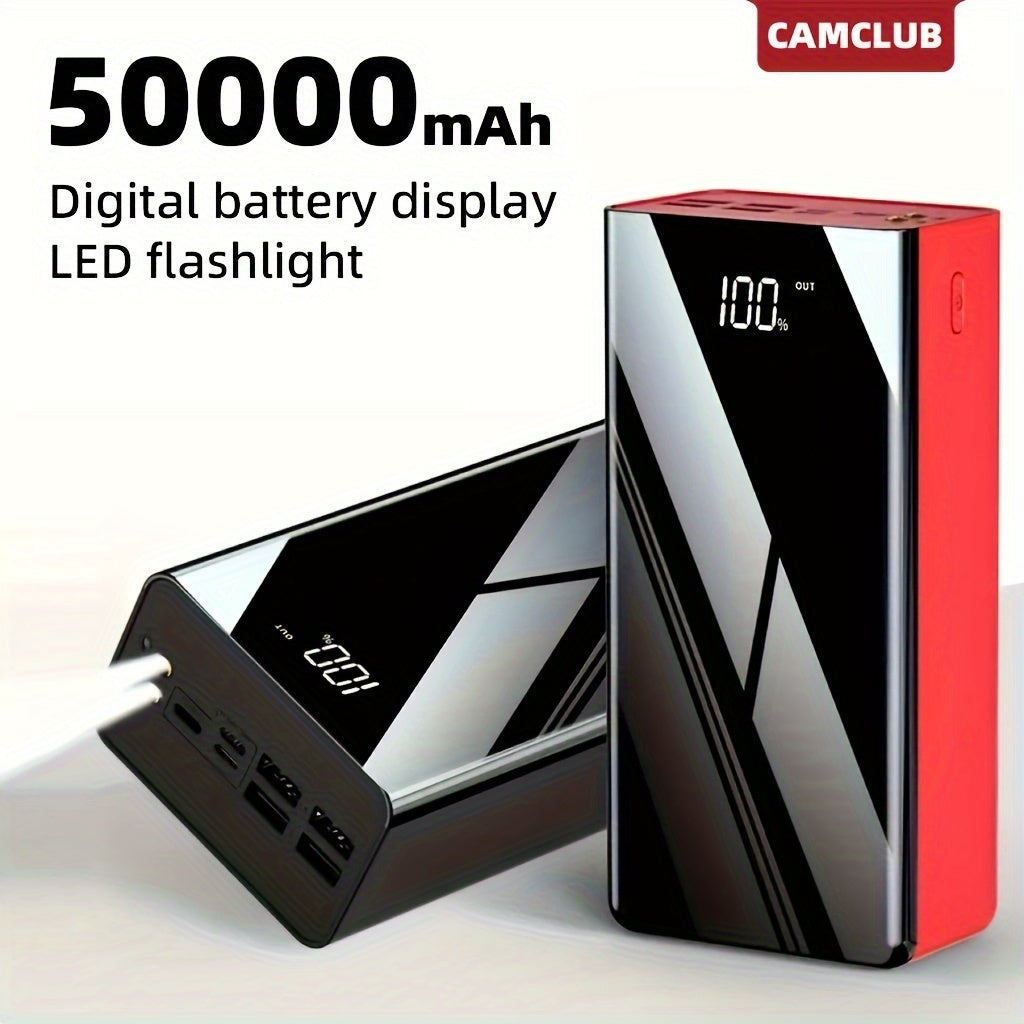 50000mAh Power Bank Snabb Laddning LED Display Ficklampa