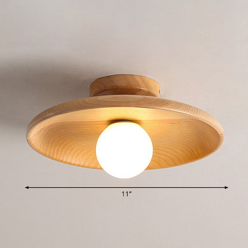 Plafondlampa Cirkelformad Minimalistisk Trä 1 Ljuspunkt
