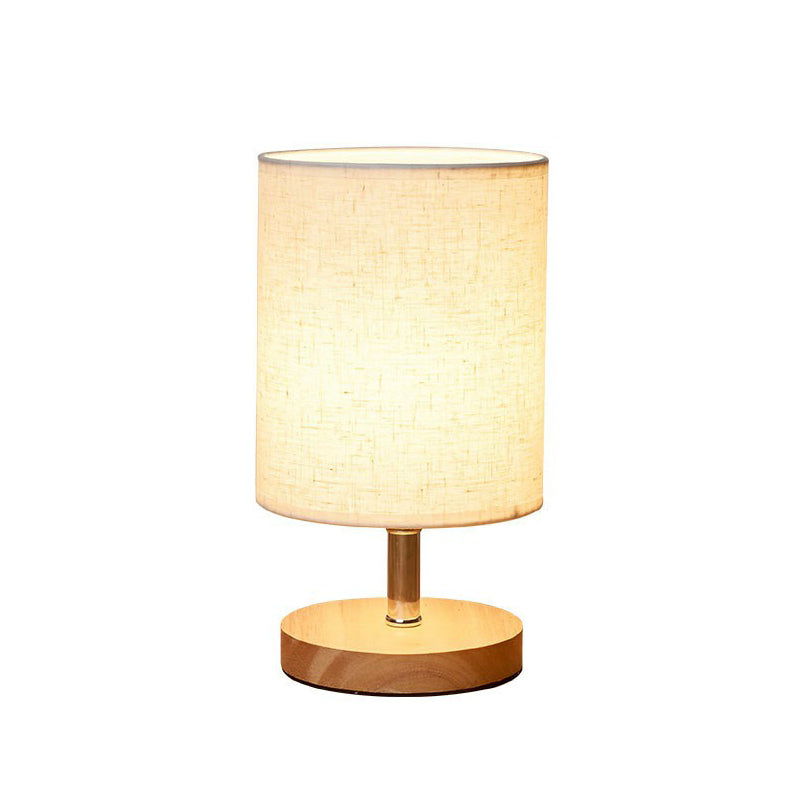 LinnenHout - Minimalistisk Bordslampa av Lin och Trä