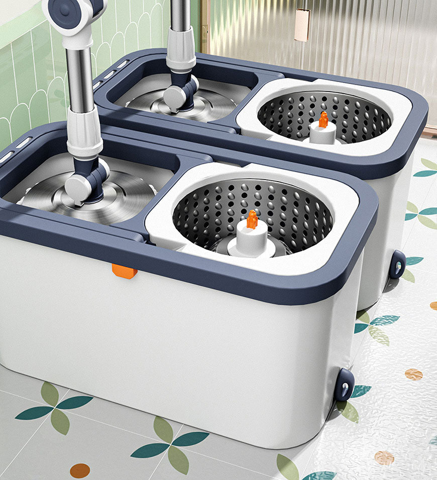 Carvallo skurtrasa med avskiljningssystem | 3 ersättninghuvuden | 136 cm handtag | Handsfree urvridning