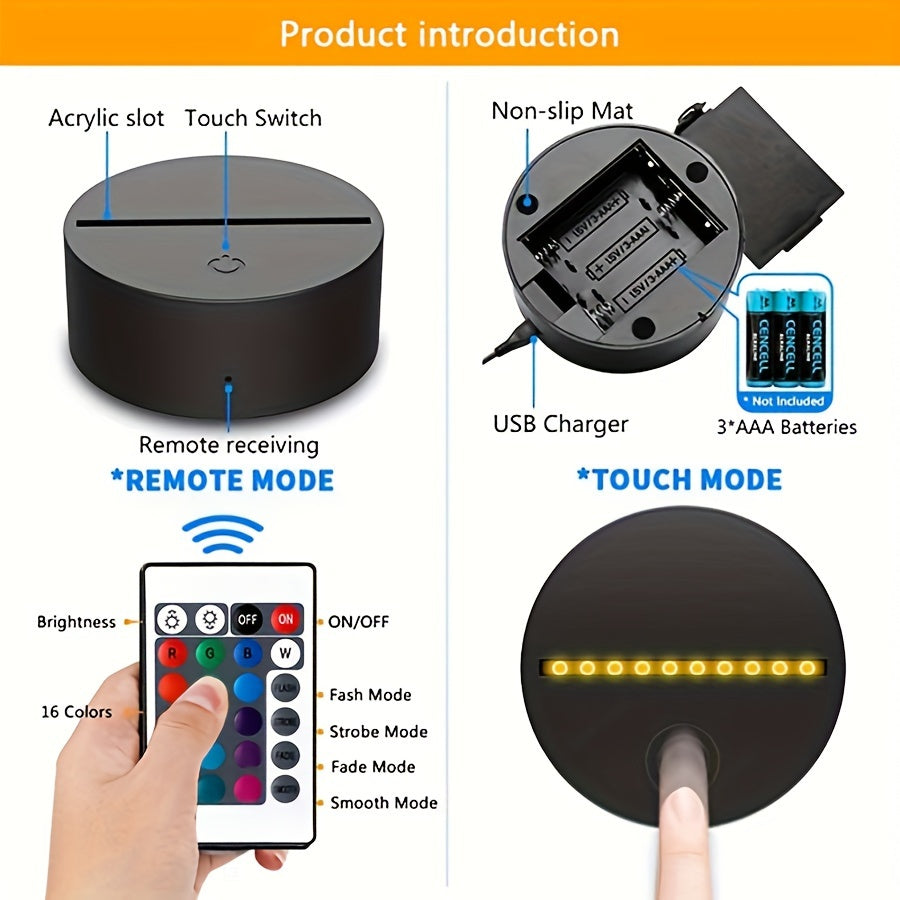 DecoBulldog - 3D Fransk Bulldog Nattlampa med 16 Färger
