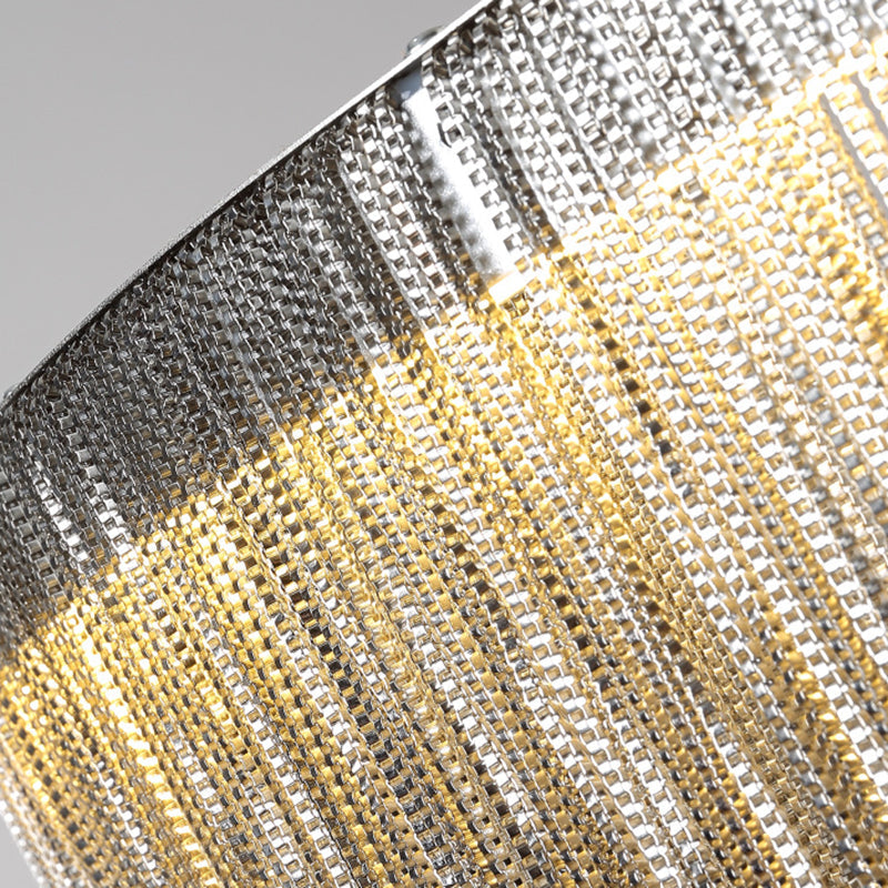 SilverChain - Modern Metall Hänglampa med Rund Form