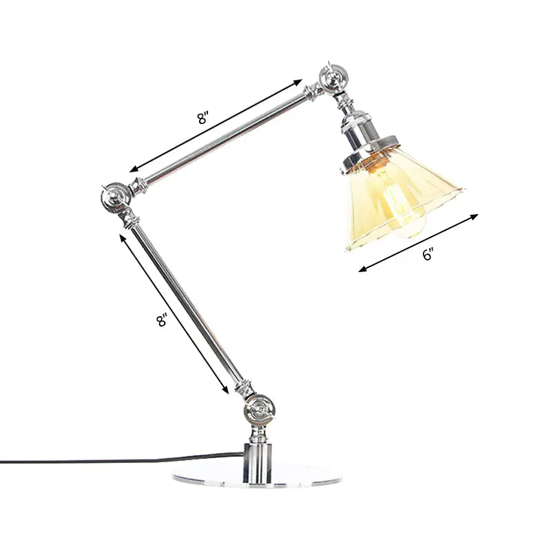 Carvallo - Elegant bordsbordslampa i klart glas i form av en kon