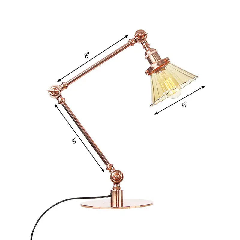 Carvallo - Elegant bordsbordslampa i klart glas i form av en kon