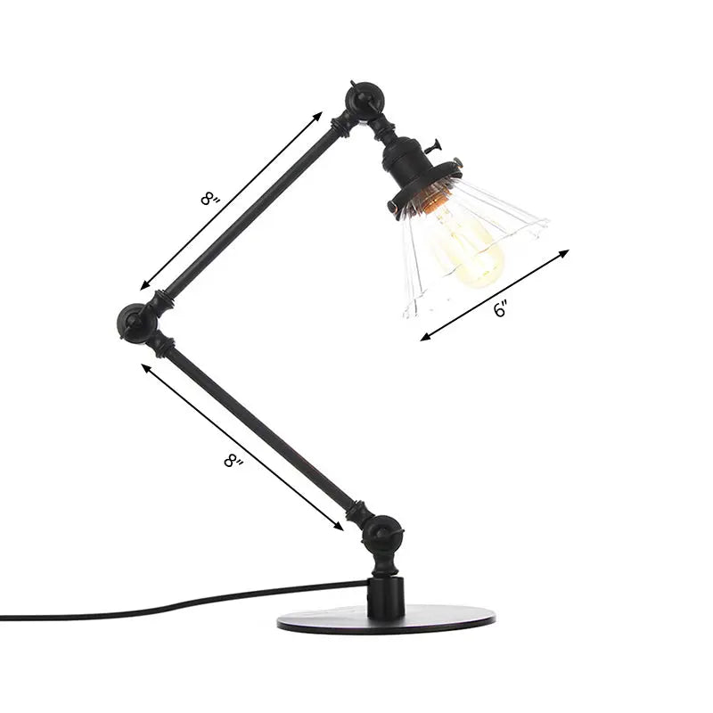 Carvallo - Elegant bordsbordslampa i klart glas i form av en kon