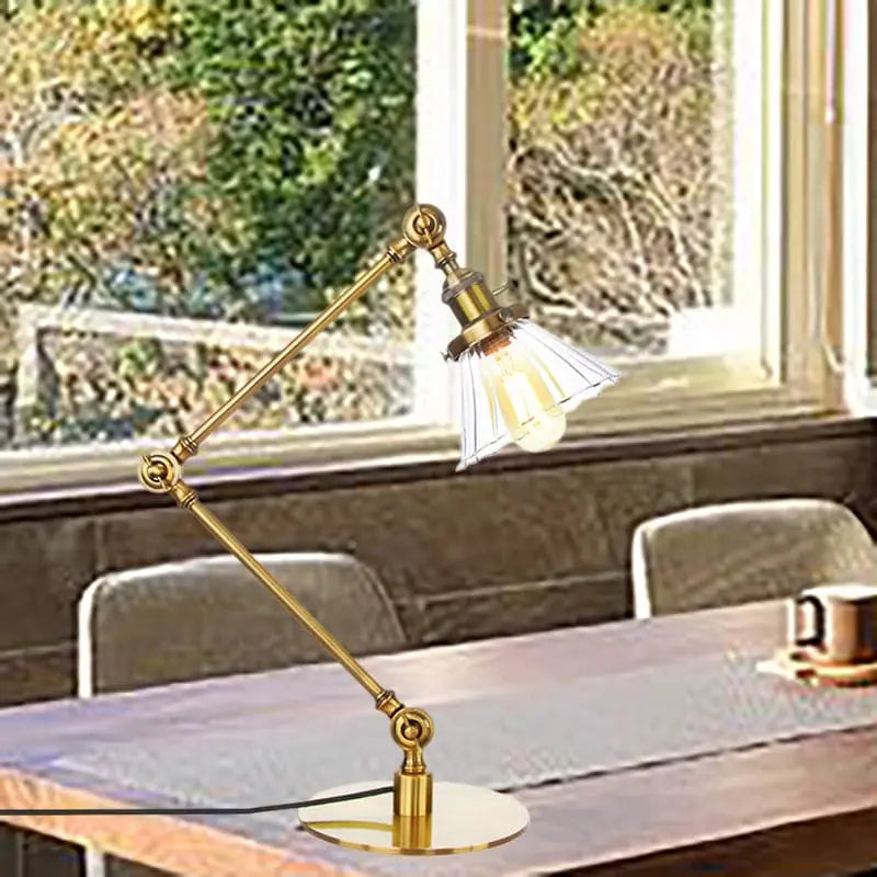 Carvallo - Elegant bordsbordslampa i klart glas i form av en kon