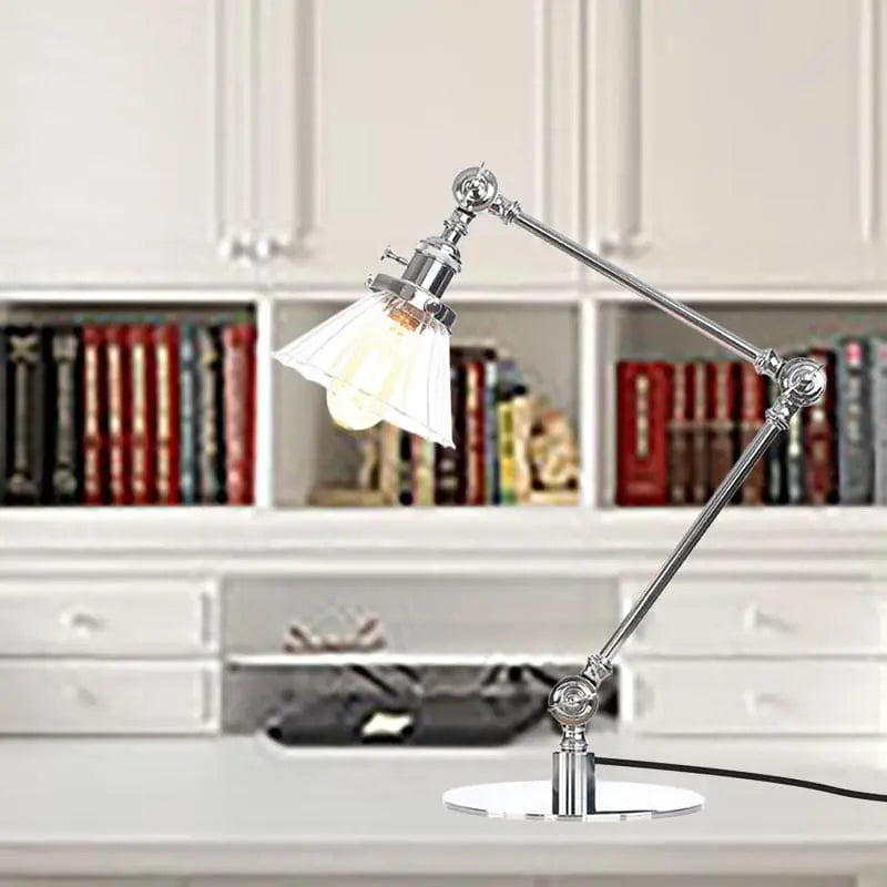 Carvallo - Elegant bordsbordslampa i klart glas i form av en kon