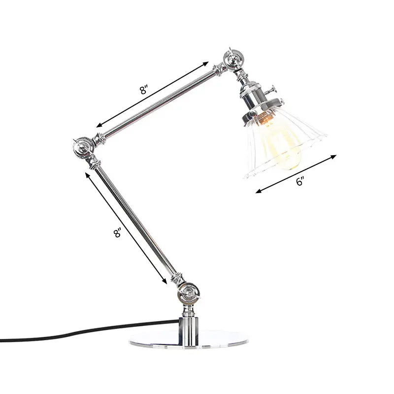 Carvallo - Elegant bordsbordslampa i klart glas i form av en kon