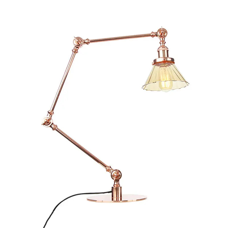 Carvallo - Elegant bordsbordslampa i klart glas i form av en kon