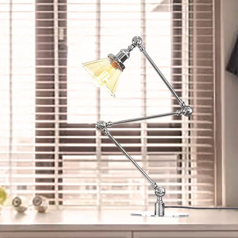 Carvallo - Elegant bordsbordslampa i klart glas i form av en kon