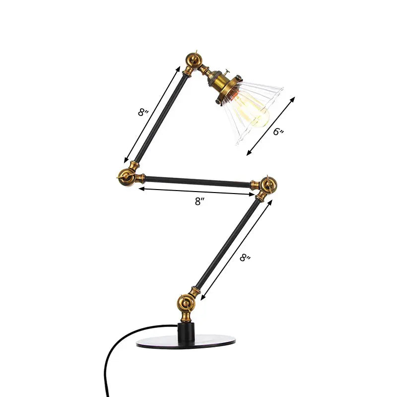 Carvallo - Elegant bordsbordslampa i klart glas i form av en kon