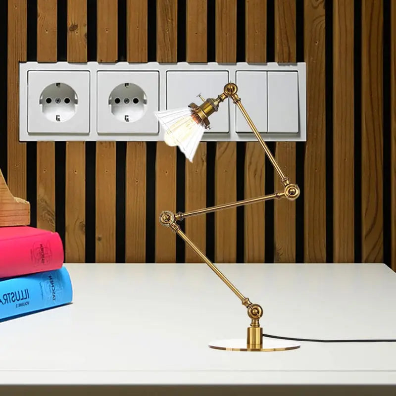 Carvallo - Elegant bordsbordslampa i klart glas i form av en kon