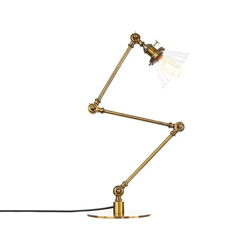 Carvallo - Elegant bordsbordslampa i klart glas i form av en kon