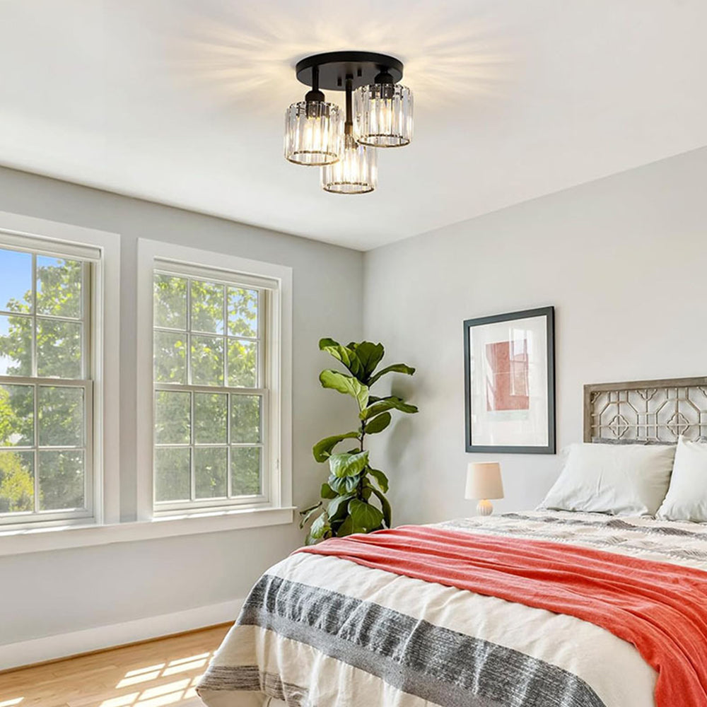 Elegant moderna kristalltaklampor – halvrecesserad design