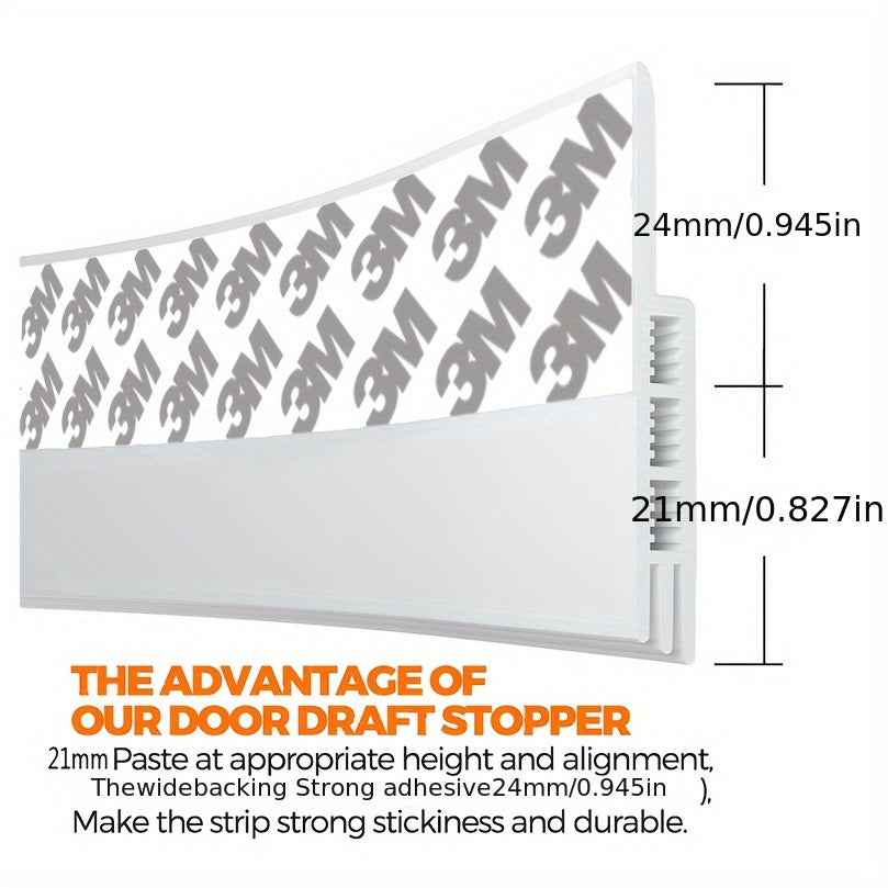 Draft Stopper för Dörr - Silikon Dörrsvep med Stark Adhesiv och Ljudisolering