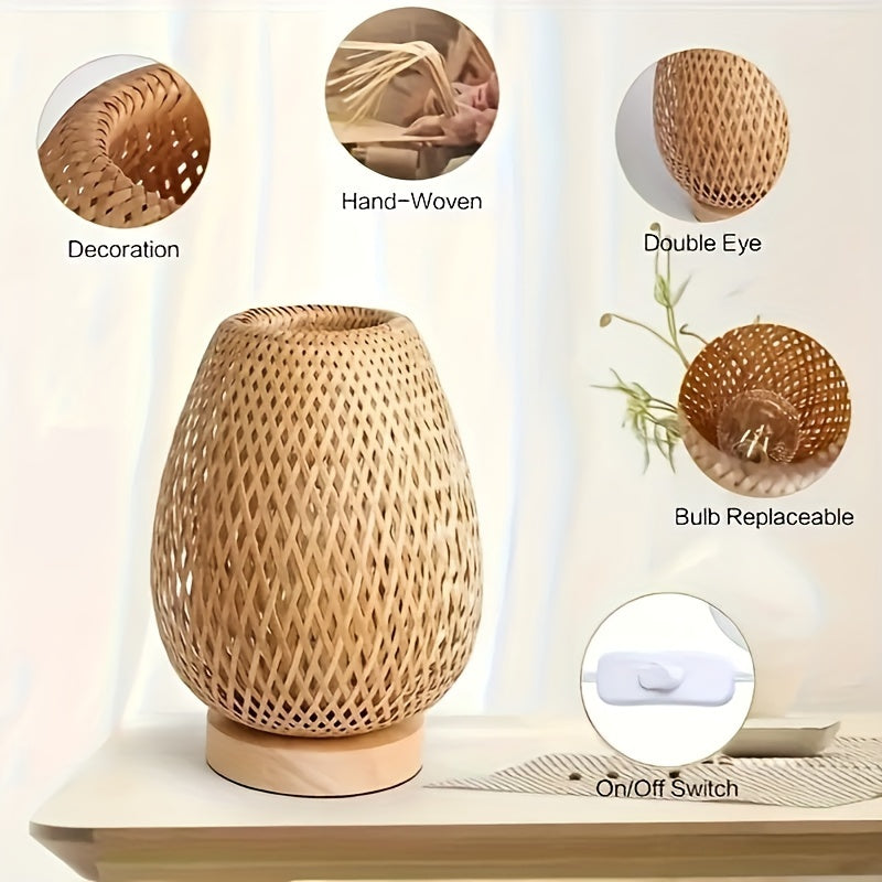 BamboeLamps - Handgjord LED Bordslampa med USB-anslutning