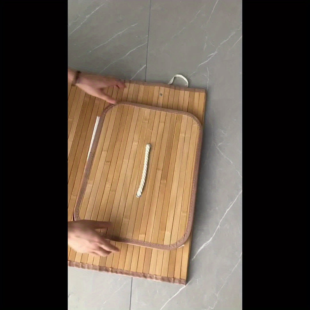 Bamboo Tvättkorg med Lock och Handtag – Naturligt Platsbesparande Förvaring