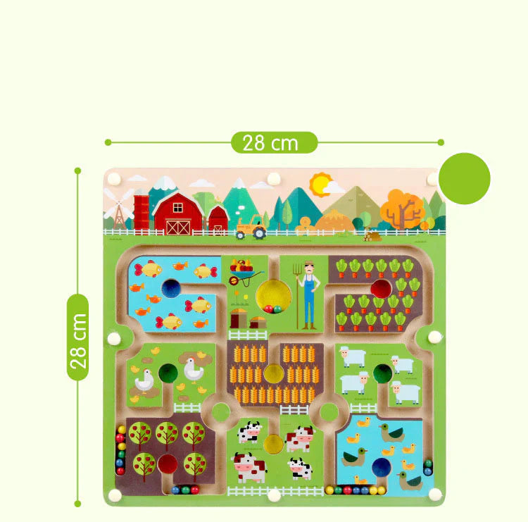 Färg Labyrint Pussel – Magnetiskt Äventyr för Barn