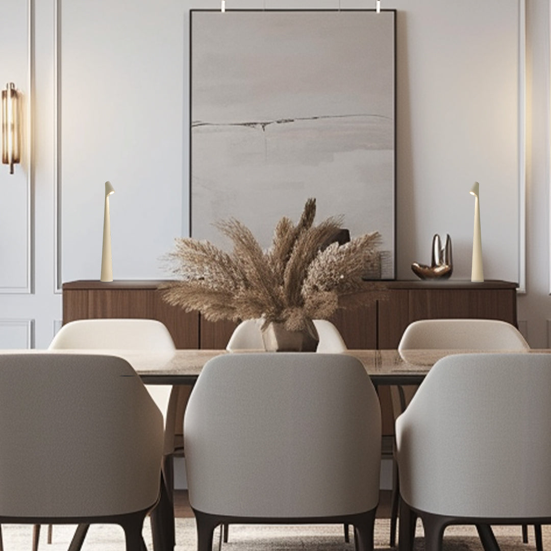 Bordslampa Modern Röd Metall LED Ljus