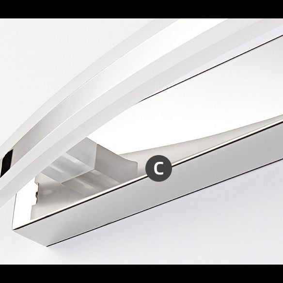 Leigh Modern Minimalistisk Oval LED Vägglampa Krom Sovrum/Badrum Metall Akryl