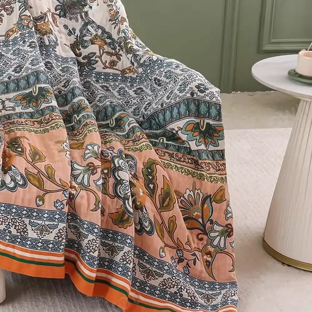 Meadow Bliss Boho Floral Filt