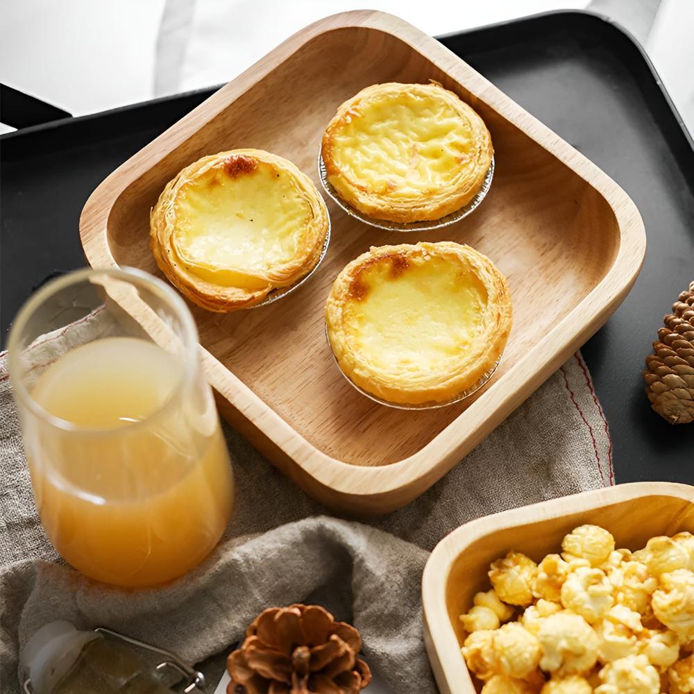 Naturligt Trä Fyrkantig Skål