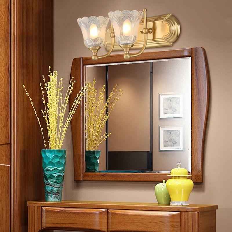 Modern LED Blom Wandleuchte Guld Badrum Metall & Kristall