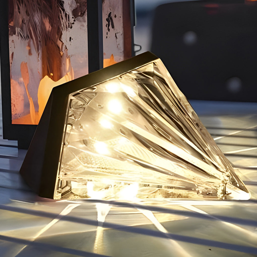 2 Stuks Geometrisk LED Vattentät Svart Solvägglampa