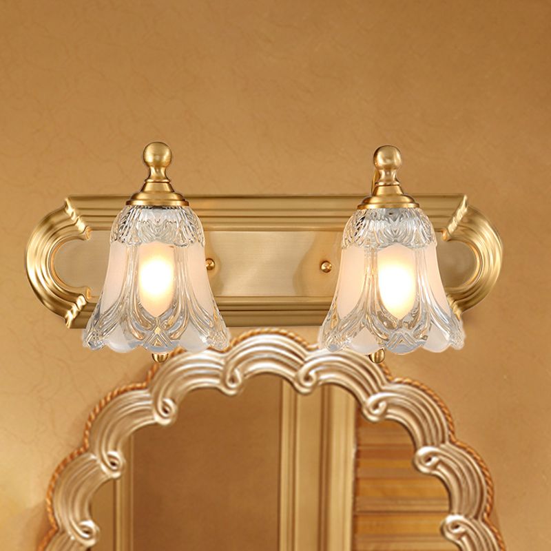 Modern LED Blom Wandleuchte Guld Badrum Metall & Kristall