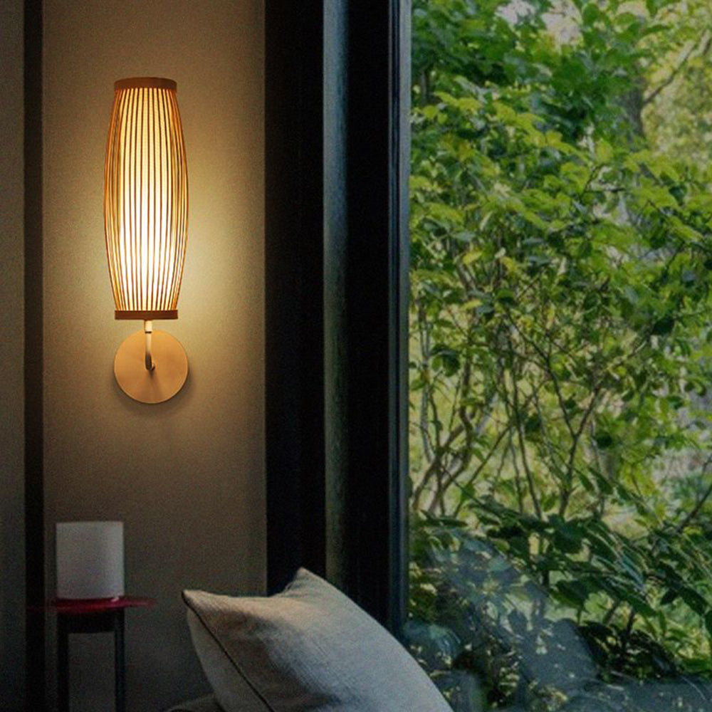 Muto Japansk LED Vägglampa - Inomhus - Sovrum/Vardagsrum - Bambu