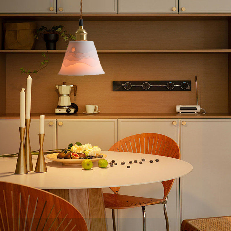 MountainGlow – Stilig keramisk pendel med LED och justerbar höjd