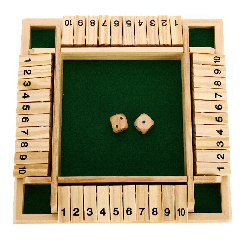 Trä Shut the Box Tärningsspel Bräde