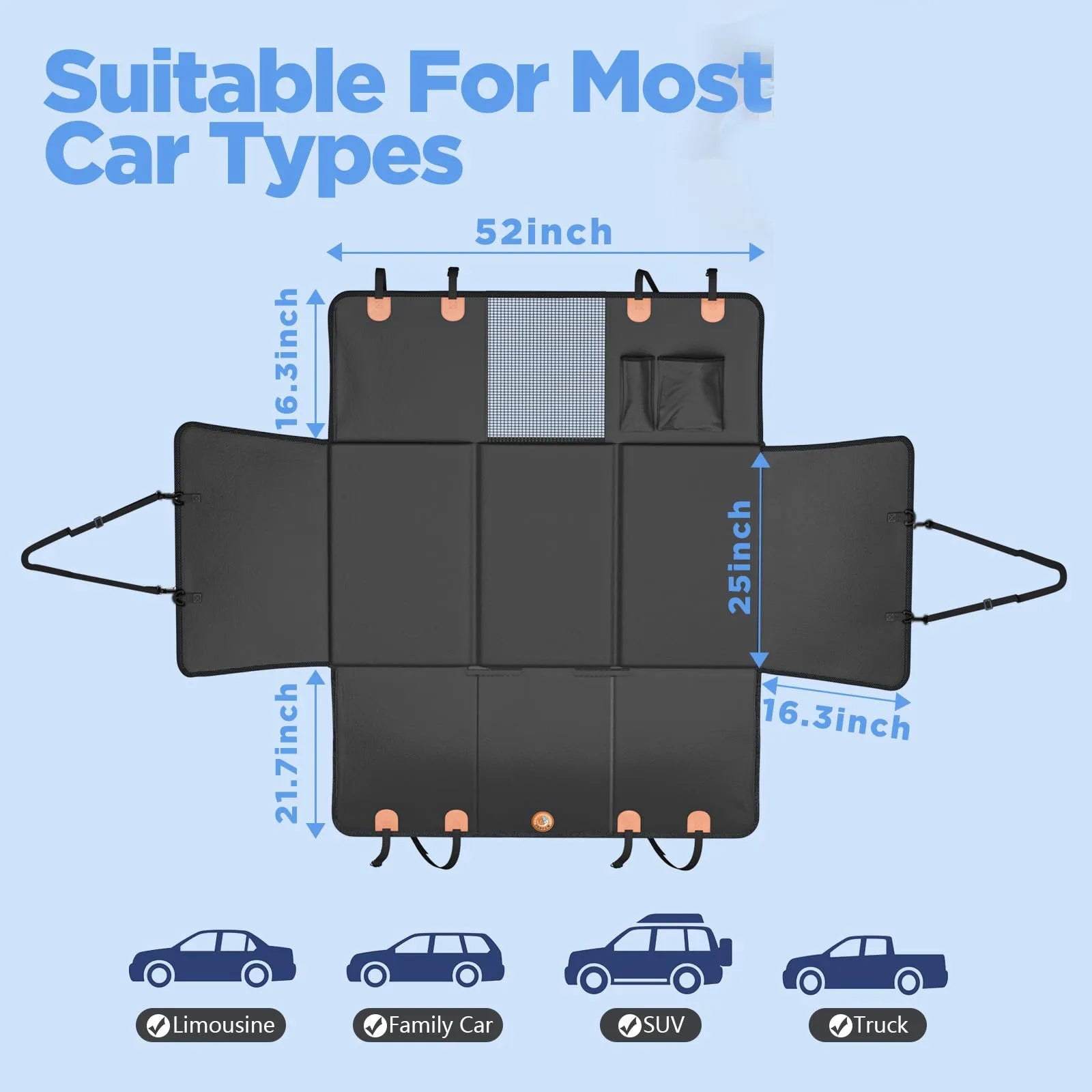 Hård botten bilsäteöverdrag för hundar
